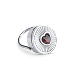 Ruby Heart Lip Balm Ring in Stainless Steel
