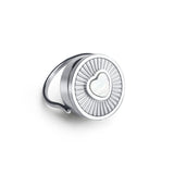 Pearl Heart Lip Balm Ring in Stainless Steel