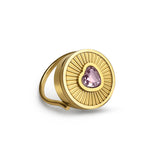Pink Heart Lip Balm Ring in 14K Gold