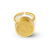 Boho Lip Balm Ring in 14K Gold Adjustable Band