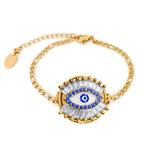 Evil Eye Lip Balm Bracelet in 14K Gold