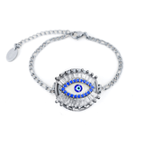 Evil Eye Lip Balm Bracelet in White Gold