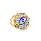 Evil Eye Lip Balm Ring in 14K Gold