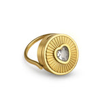 Diamond Heart Lip Balm Ring in 14K Gold