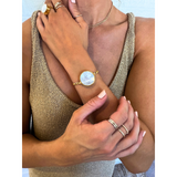 Mini Mother of Pearl Lip Balm Bracelet in 14K Gold