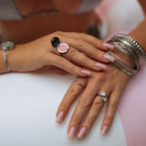 Pink Heart Lip Balm Ring in Stainless Steel