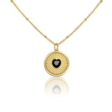 Black Heart Lip Balm Necklace in 14K Gold