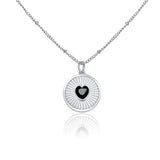 Black Heart Lip Balm Necklace in Stainless Steel