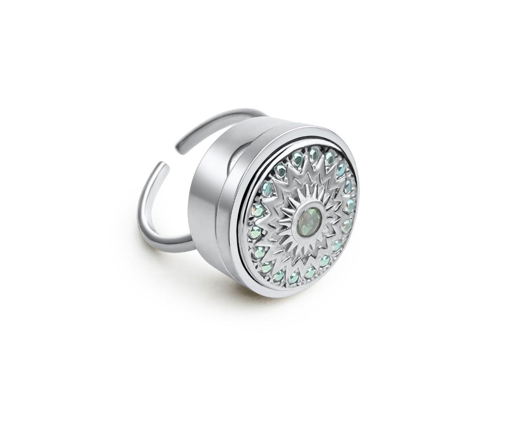 Paris Lip Balm Ring in Stainless Steel