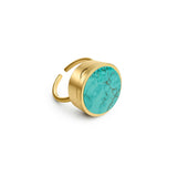 CMA Turquoise Lip Balm Ring in 14K Gold