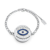 Evil Eye Lip Balm Bracelet in White Gold
