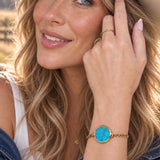 Turquoise Lip Balm Bracelet in 14K Gold