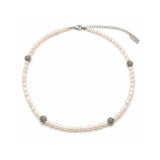 Bloom Fresh Water Pearl Necklace in Stainless Steel