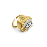 Evil Eye Lip Balm Ring in 14K Gold