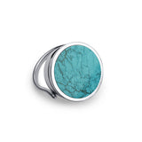 CMA Turquoise Lip Balm Ring in Stainless Steel