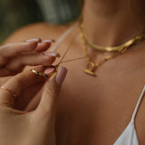 Ruby Heart Lip Balm Necklace in 14K Gold