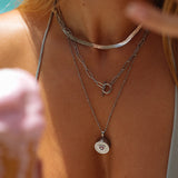 Pink Heart Lip Balm Necklace in Stainless Steel