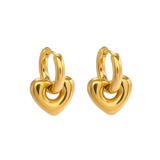 Lacey Puffy Heart Earrings in 14K Gold