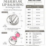 Mirror Lip Balm Ring in Stainless Steel