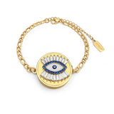Evil Eye Lip Balm Bracelet in 14K Gold