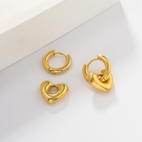 Lacey Puffy Heart Earrings in 14K Gold