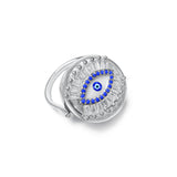 Evil Eye Lip Balm Ring in Stainless Steel