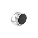 Black Onyx Lip Balm Ring in Stainless Steel