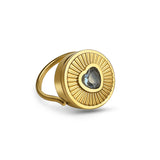Blue Heart Lip Balm Ring in 14K Gold