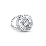 Diamond Heart Lip Balm Ring in Stainless Steel