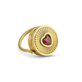 Ruby Heart Lip Balm Ring in 14K Gold