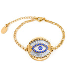 Evil Eye Lip Balm Bracelet in 14K Gold