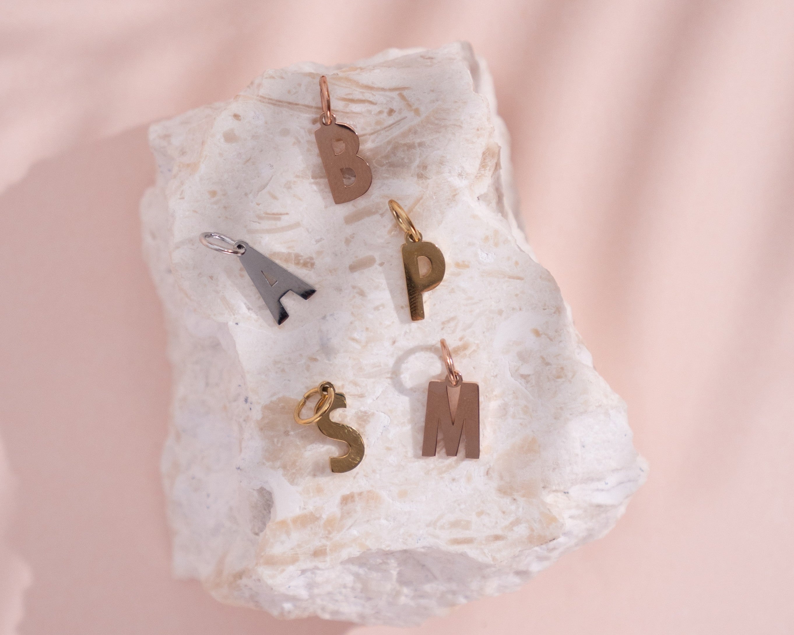 Letter Charms in White Gold - getbalmy