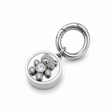 Crystal Bear Lip Balm Charm in Stainless Steel