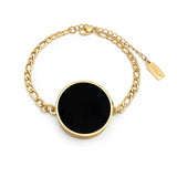 Black Onyx Mini Lip Balm Bracelet in 14K Gold