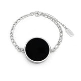 Black Onyx Mini Lip Balm Bracelet in White Gold