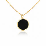 Black Onyx Lip Balm Necklace in 14K Gold