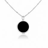 Black Onyx Lip Balm Necklace in Stainless Steel