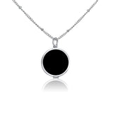 Black Onyx Lip Balm Necklace in Stainless Steel