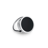 Black Onyx Lip Balm Ring in Stainless Steel
