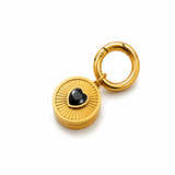 Black Heart Lip Balm Charm in 14K Gold