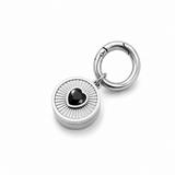 Black Heart Lip Balm Charm in Stainless Steel