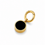 Black Onyx Lip Balm Charm in 14K Gold