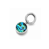 Blue Abalone Charm in Stainless Steel