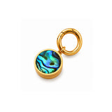 Blue Abalone Charm in 14K Gold