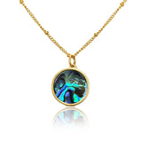 Blue Abalone Lip Balm Necklace in 14K Gold