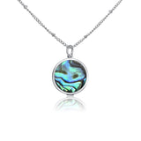 Blue Abalone Lip Balm Necklace in Stainless Steel