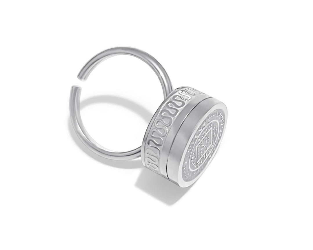 Boho Lip Balm Ring in Stainless Steel