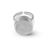 Boho Lip Balm Ring in White Gold Adjustable Band