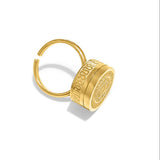Boho Lip Balm Ring in 14K Gold Adjustable Band