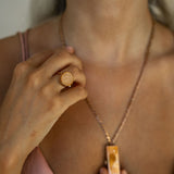 Boho Lip Balm Ring in White Gold